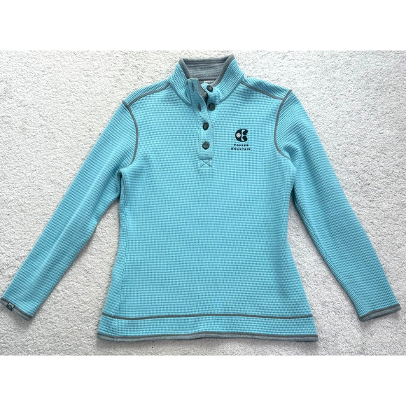 Storm Creek Copper mountain Women Pullover SKI resort ButtonUp Sky Blue M $70 - Picture 1 of 14